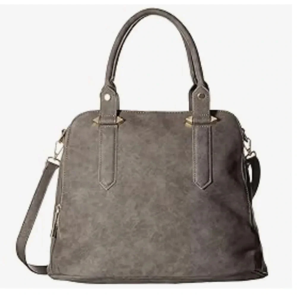 Gabriella Rocha Maddison Triple Zipper Satchel Purse Grey